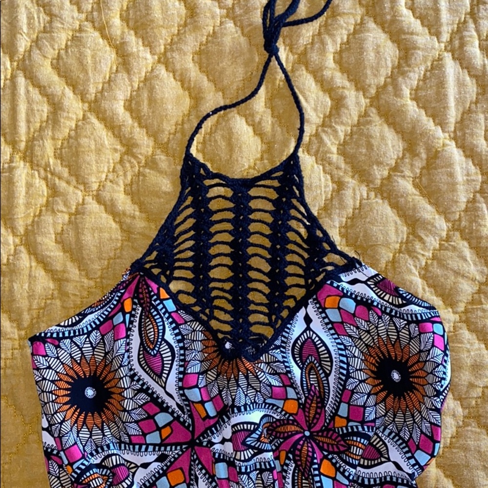 Multi Color Crochet Top Dress
